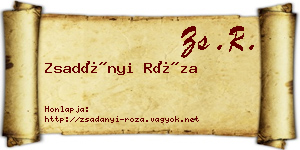 Zsadányi Róza névjegykártya